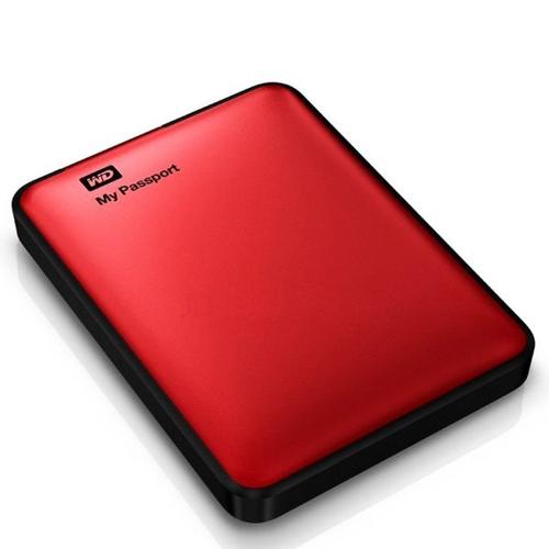 (wd)500gb足量移动硬盘 西部数据my passport硬盘 红色炫彩外壳